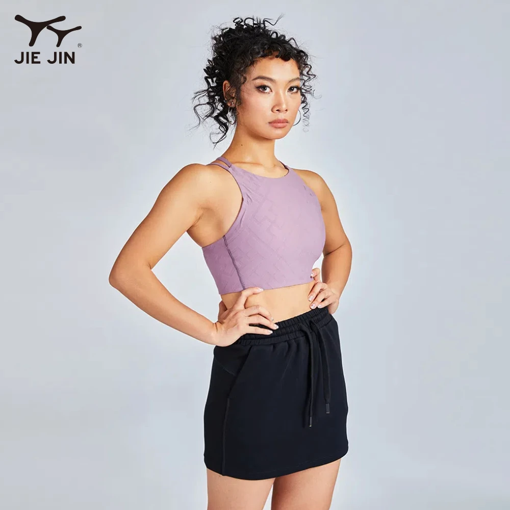 JIEJIN High Quality Sexy Full Coverage Slim Fit Thick Cross Back Full Coverage Sports Bra for Women