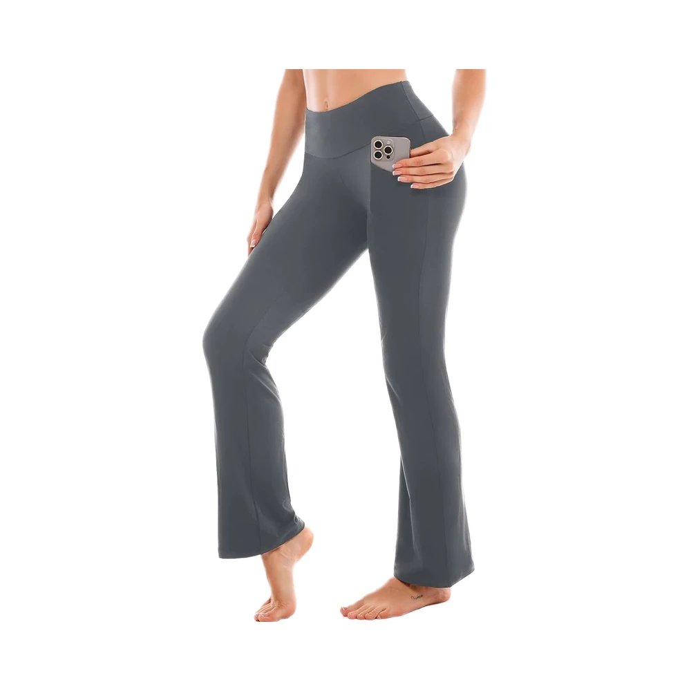 SINOPHANT Flare Leggings for Women Pockets High-Waisted Tummy Control Bootcut Yoga Pants Soft Bell Bottoms for Color Blocking