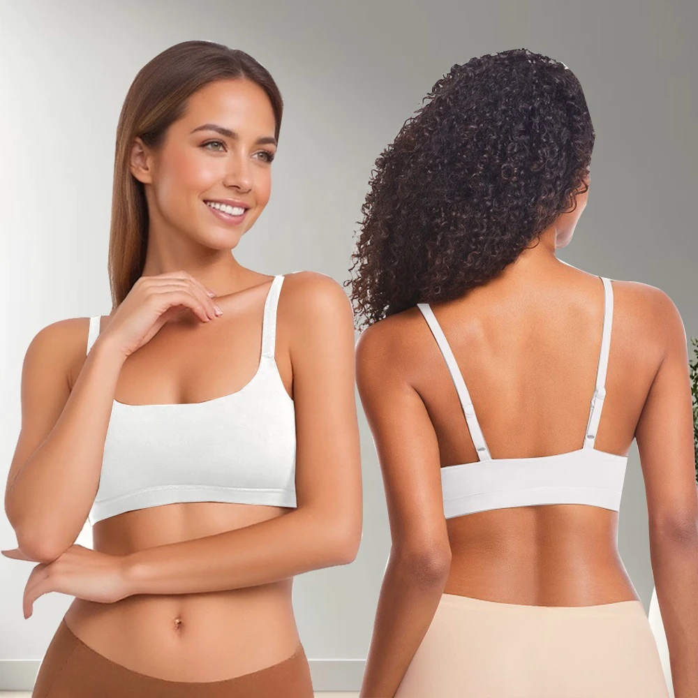 Casual & Activewear White Sports Bra with Adjustable Straps U Neck Medium Support Backless Sports Bra for Women