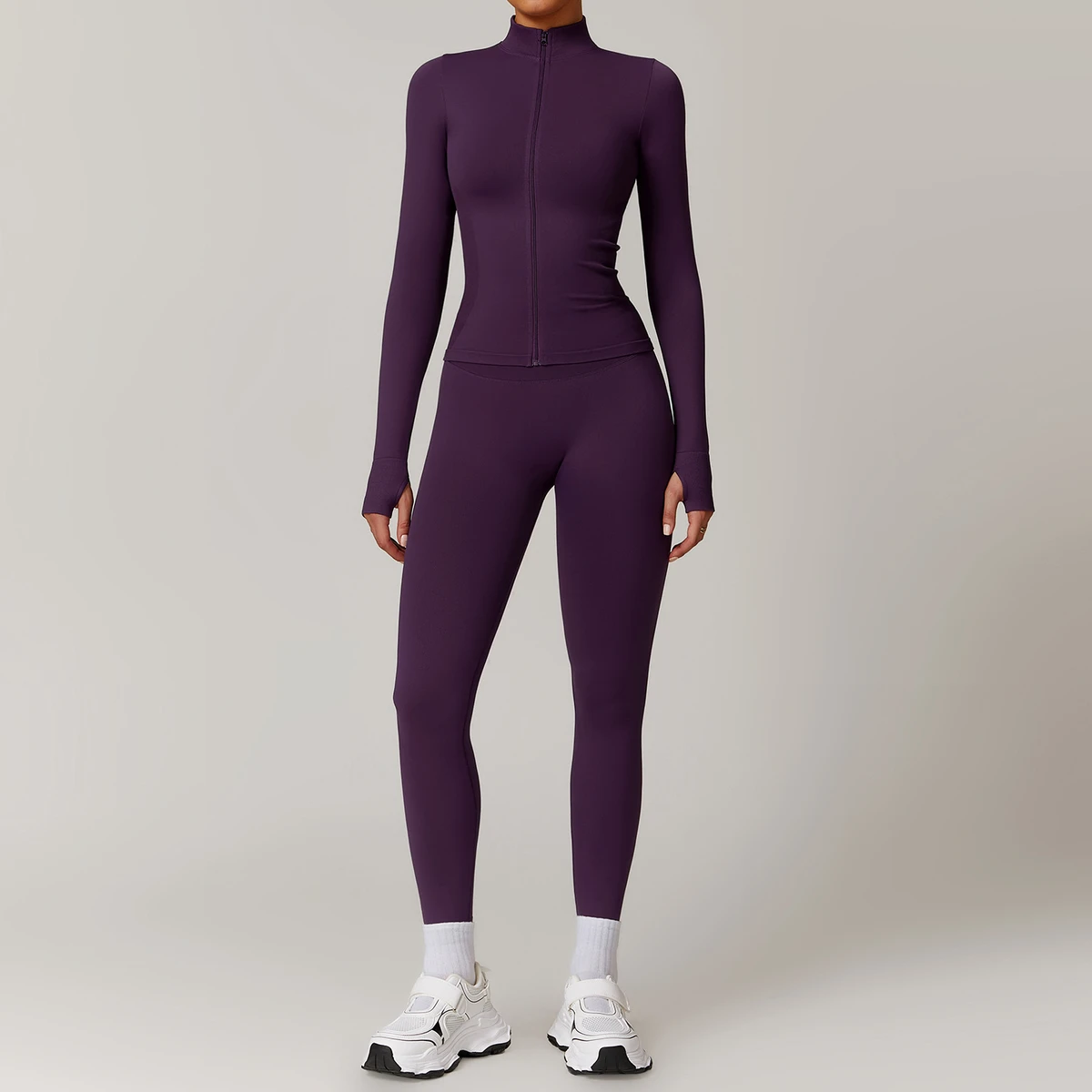 Active Wear Sports Apparel Jacket+High Waisted Seamless Gym Fitness Leggings Sets Women Yoga Gym Set