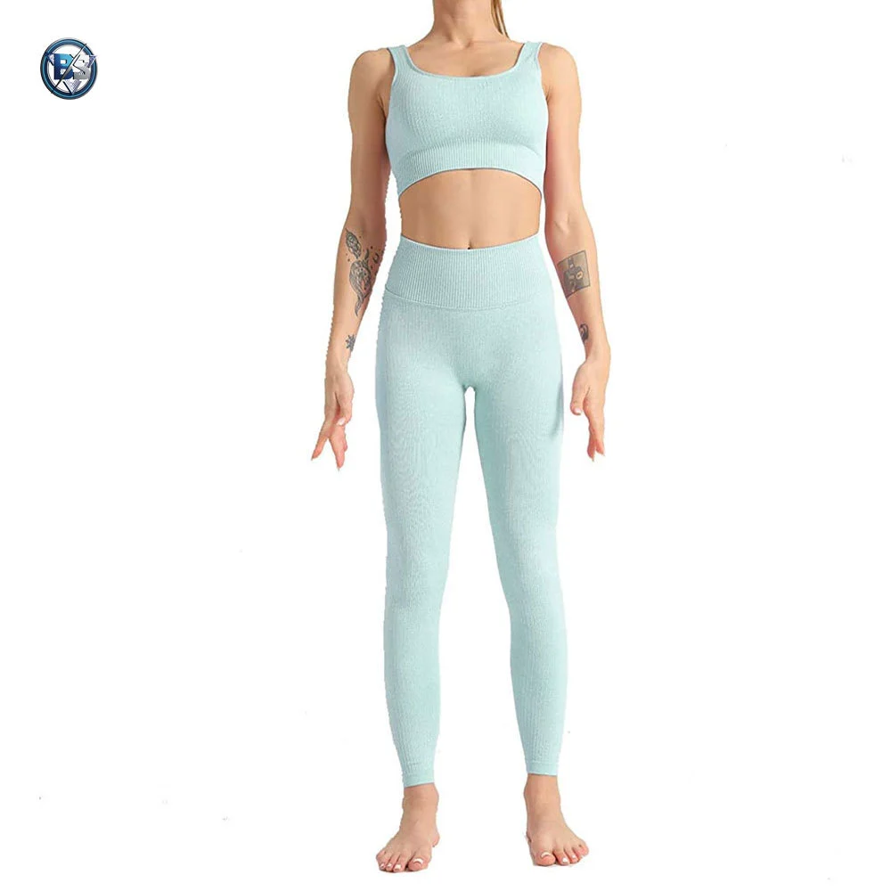 Seamless Workout Clothes With High Tights And Comfortable Sports Bra For Running Gym Training