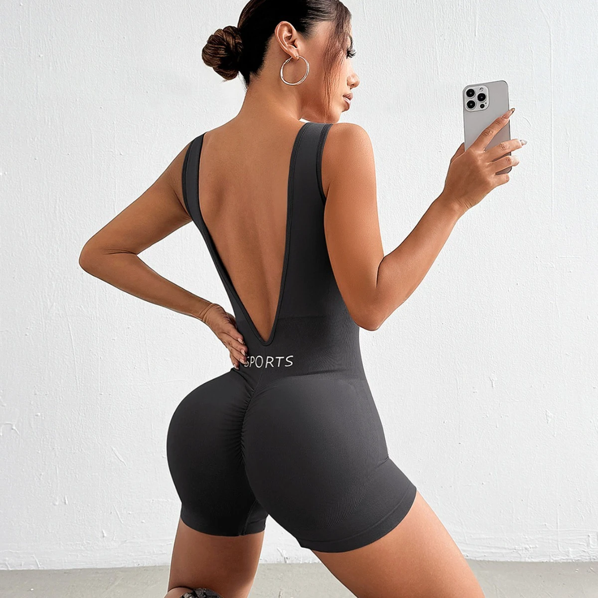 New Woman Gym Yoga Jumpsuit Deep V Waist Yoga Bodysuits Women Fitness Tight Sportswear Sets Workout Jumpsuit for Women