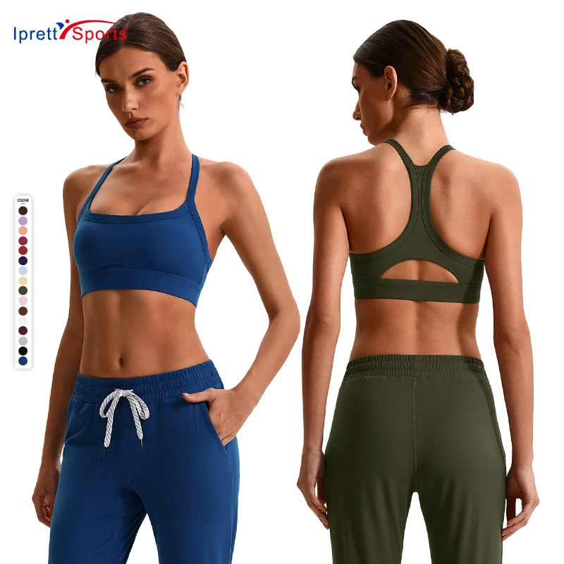 Popular Women Yoga Vest Breathable Backless High Support Sports Bra Quick-drying Active Tops Fitness Wear Custom Logo Bras
