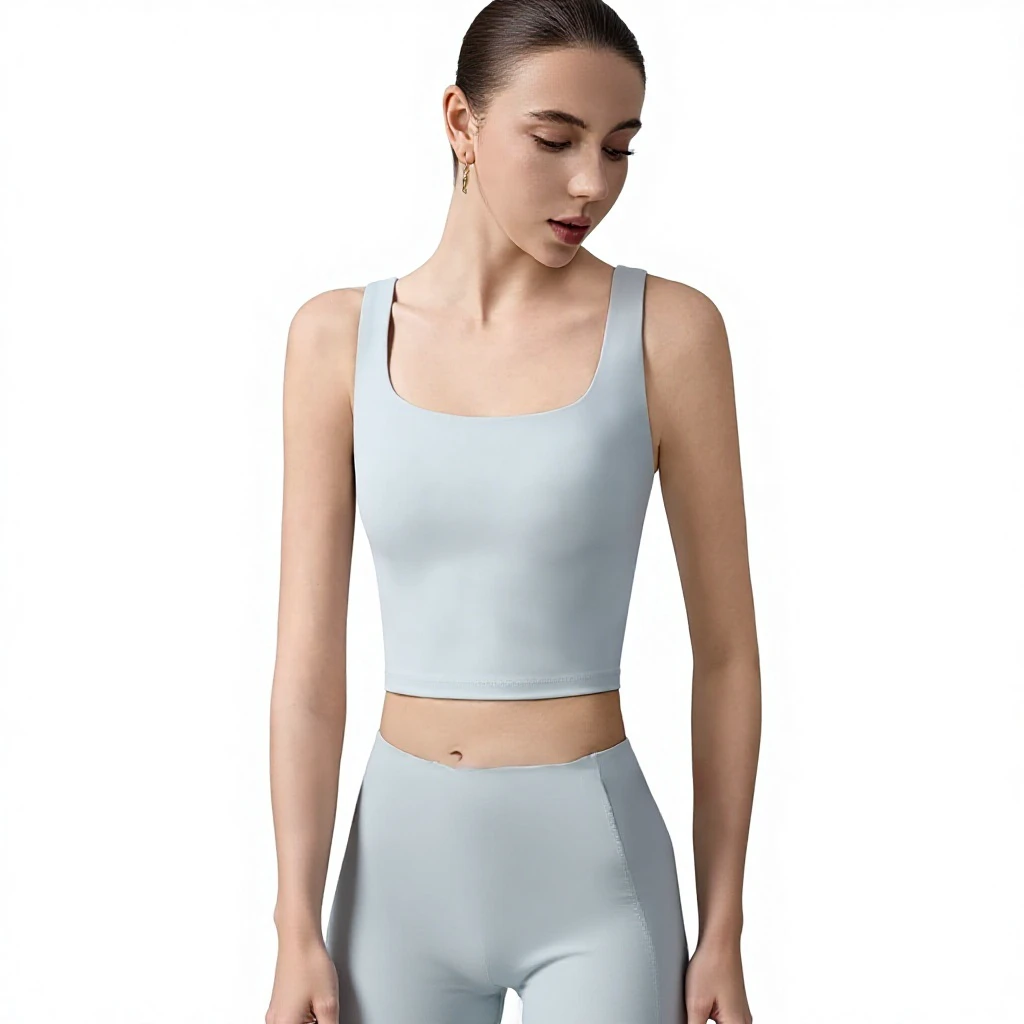 Women's Plus Size Lightweight Breathable High Support Racerback U-Neck Yoga Sports Bra for Workout