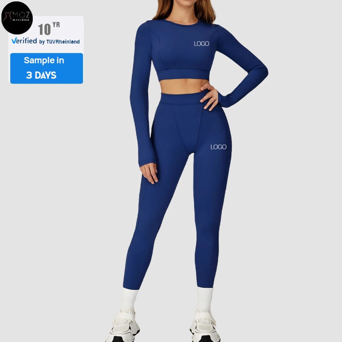 Women's Naked Sensation Solid High-Waist 2-Piece Set-Long Sleeve Top Ankle-Length Leggings Sweat-Wicking for Running Yoga