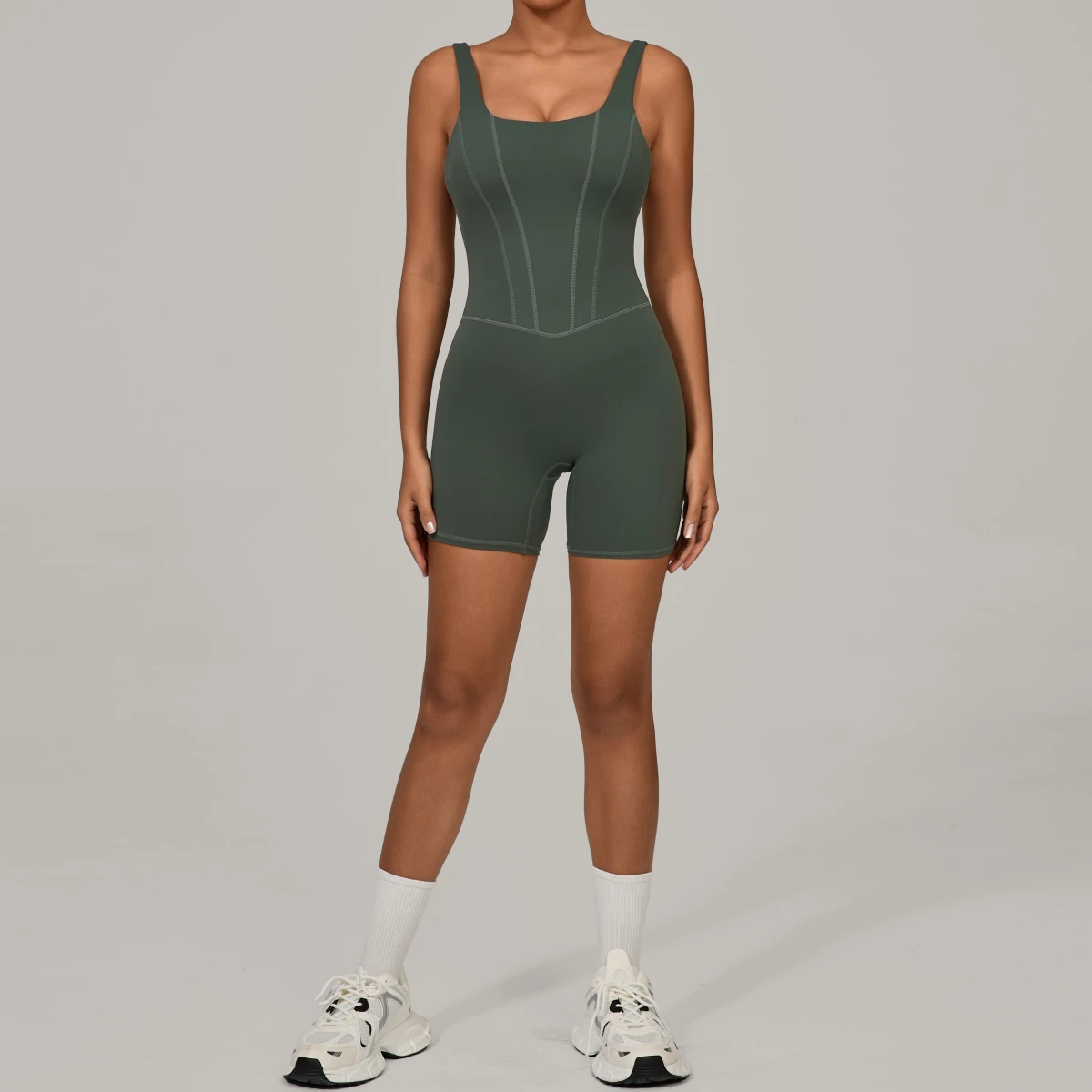 High Elastic Yoga Bodysuit Intense Fitness Exercise Jumpsuit Sports Workout Sets for High-Intensity Training