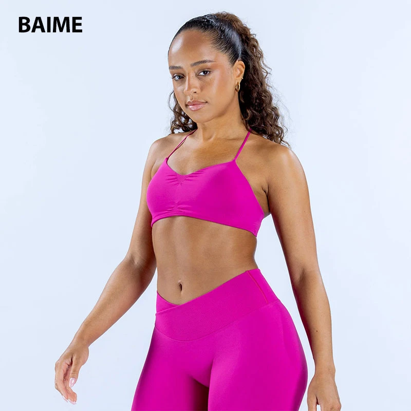Women Sexy Backless Sports Bra Lightweight Comfortable to Use Halter Sports Bra for Work Out