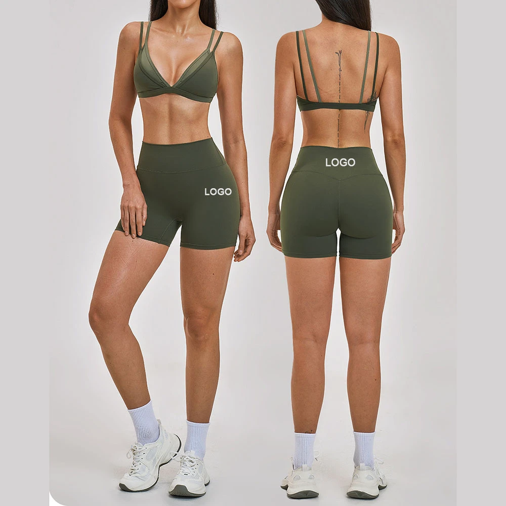 Wholesale Custom Plus Size Yoga Gym Set Fitness Sets High Waist Leggings Activewear 2-Piece Set Women