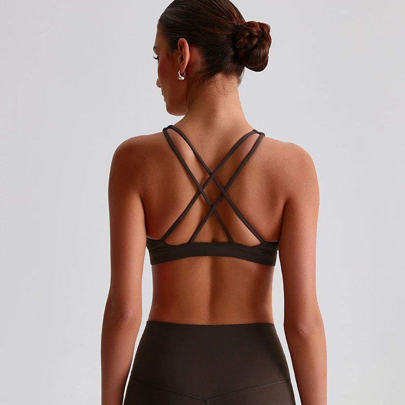 Women High Neck Supportive Sports Yoga Bra Tight-Fitting Quick-Drying Sports Yoga Clothes for Women