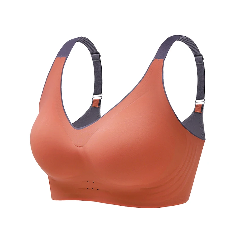 2192 Solid Everyday Women's Thin Summer Push-up Traceless Sports Bra Anti-sagging Breathable Comfortable Big Large Size