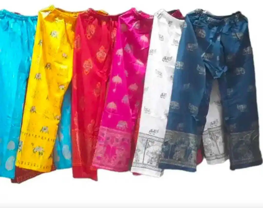 Women's Rayon Ethnic Printed Palazzo Pant Breathable Material Elastic Waist Mid Waist Style Casual Summer Ruffles Decoration