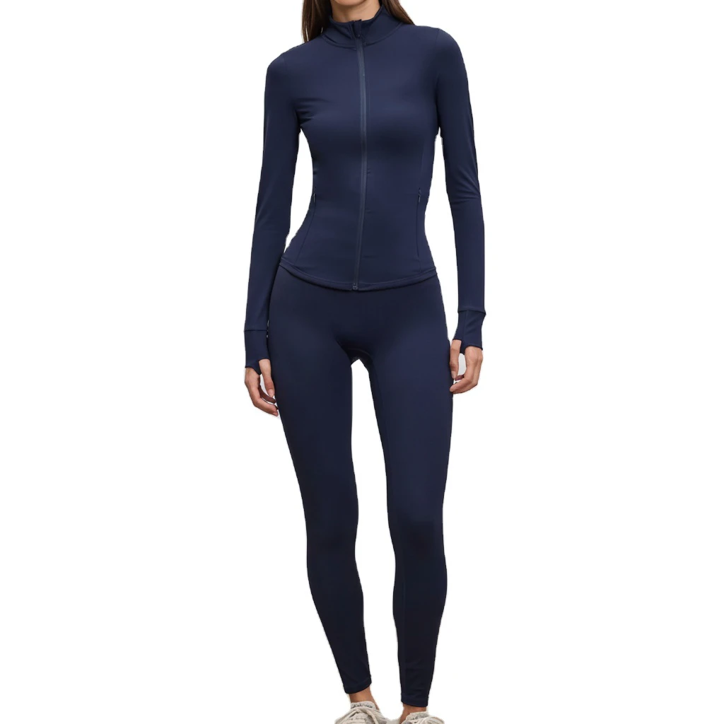 Women Seamless Active Stretch Yoga Set Two Piece High Waist Leggings Long Sleeve Crop Top Workout Outfit Breathable Fitness Dot