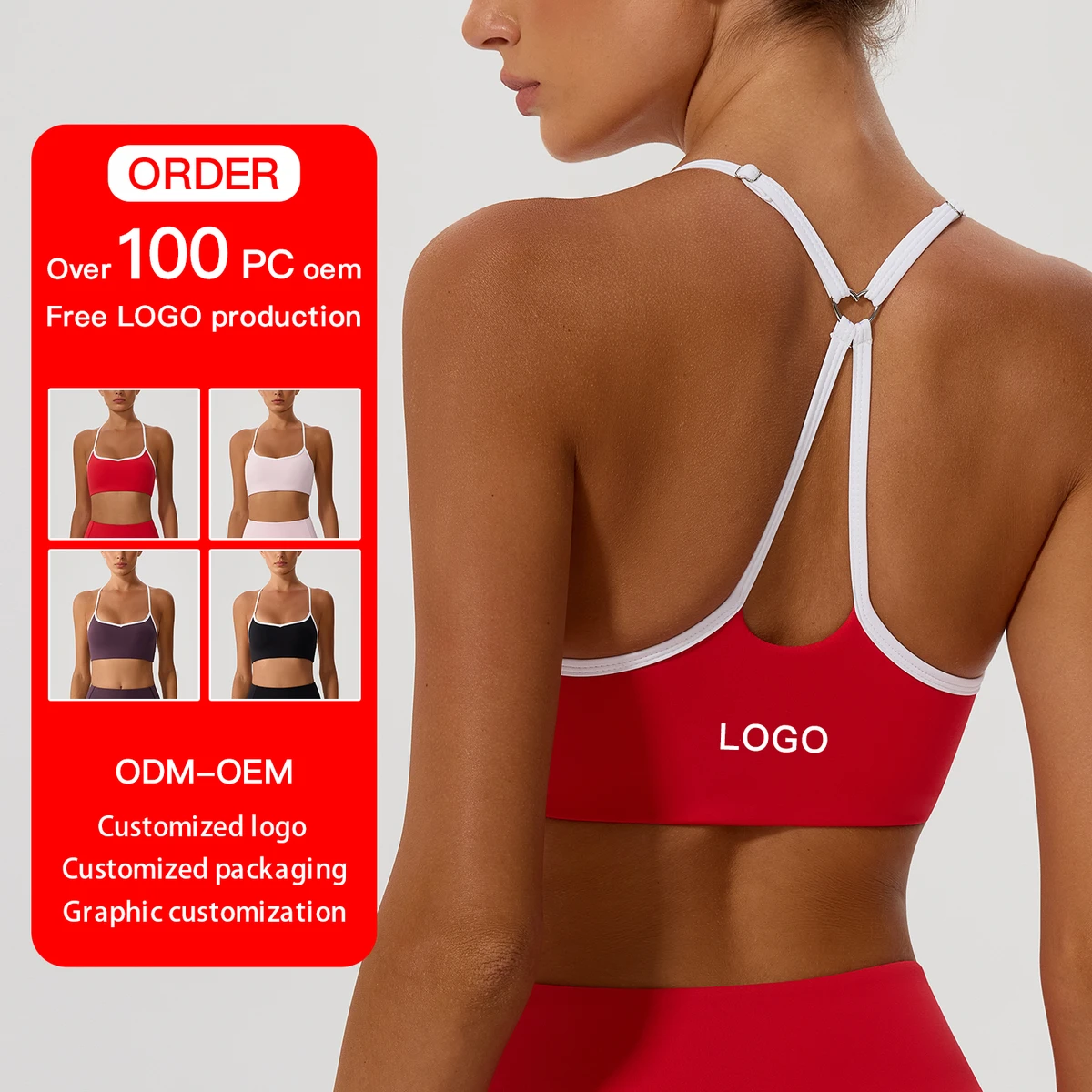 New Sexy Cross-Adjustable Shoulder Strap Top Fitness Sports Contrast Color Yoga Bra