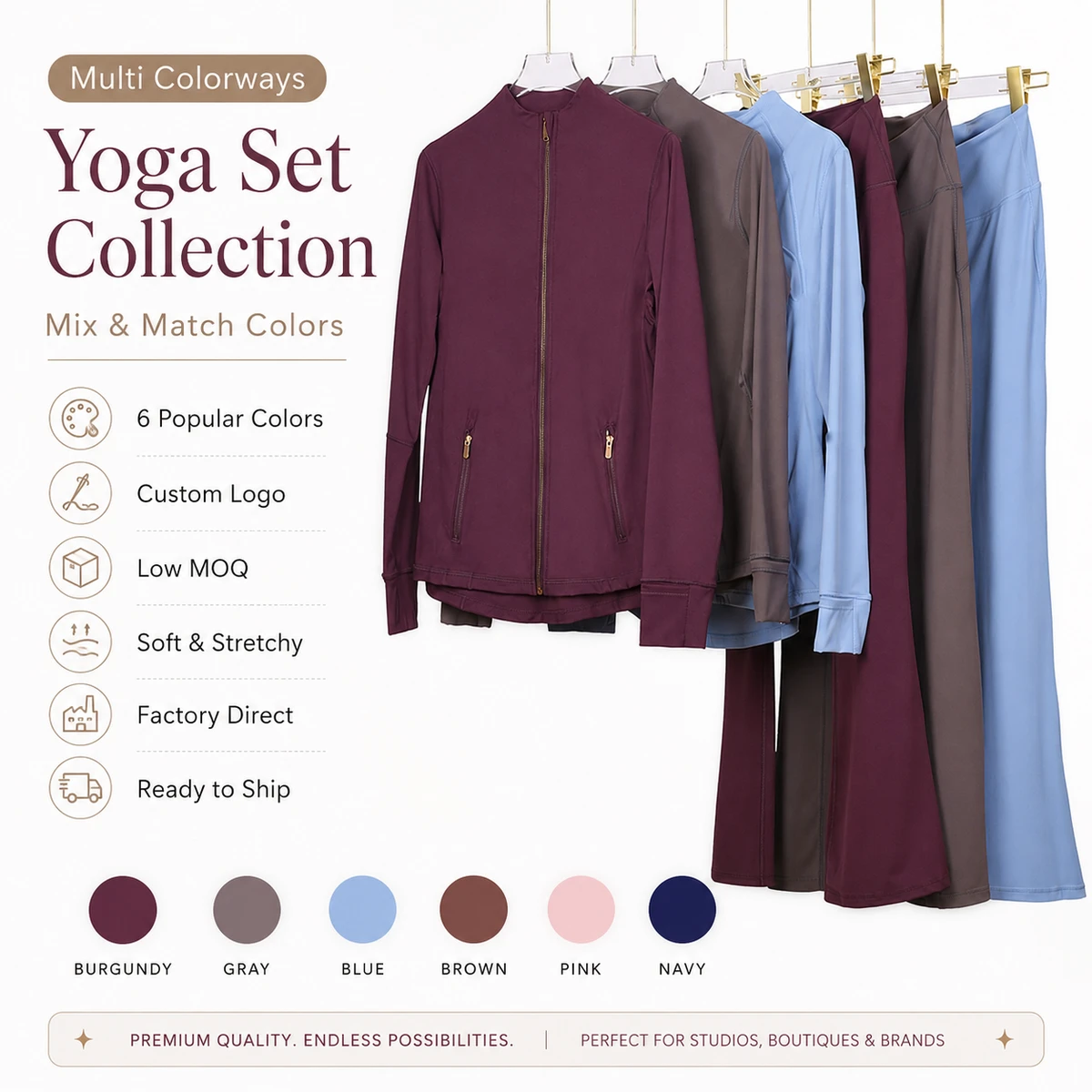 Yoga Flared Pants Set Soft Fabric Sportswear Suit Elastic Waist Comfortable To Wear Suitable For Fitness Training Daily Leisure