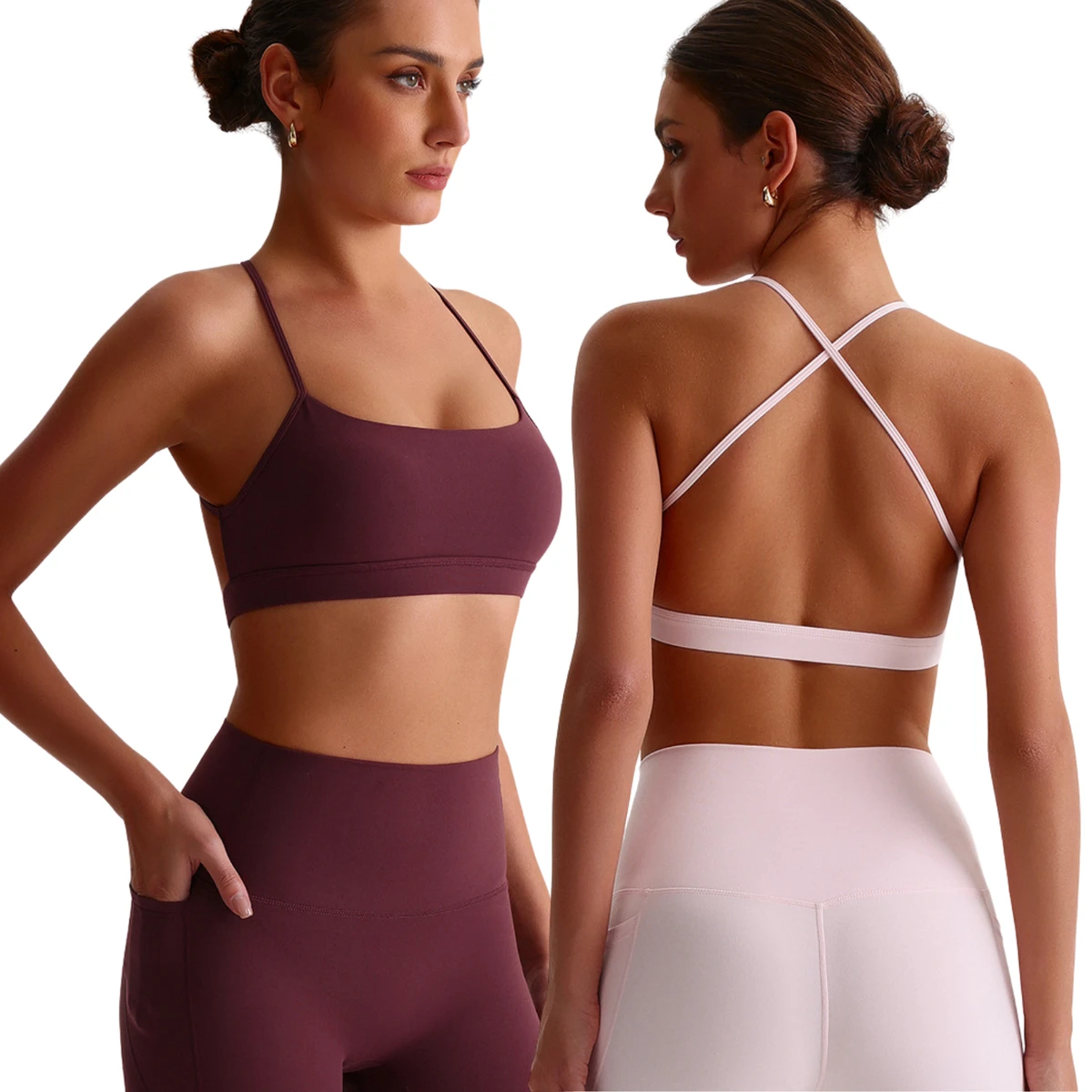 Customizable Logo Women Yoga Corset Top Cross Back Strap High Support Lightweight Breathable Fitness Sports Bra