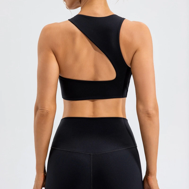 Plus Size Workout Crop Tops High Neck Fitness High Impact Gym Women Sexy Plain Yoga Nude Sports Bra