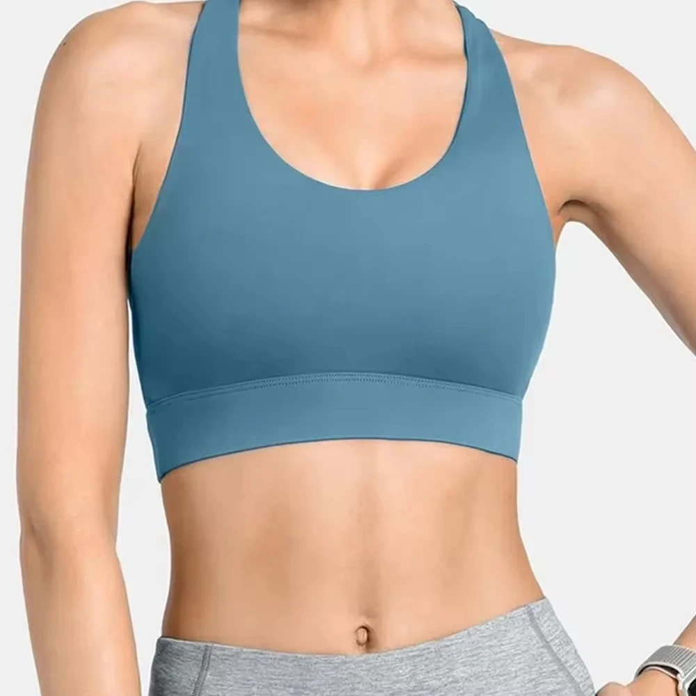 Womens Low to Medium Impact Sports Bra Seamless Yoga Bra with Breathable Lightweight Fabric
