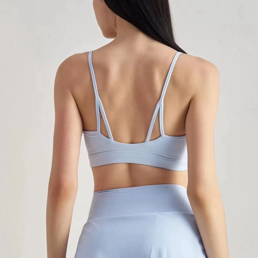 Plus Size Lightweight Breathable Unique Design Removable Chest Cups Fitness Sports Bra Square Neck High Impact Yoga Bra