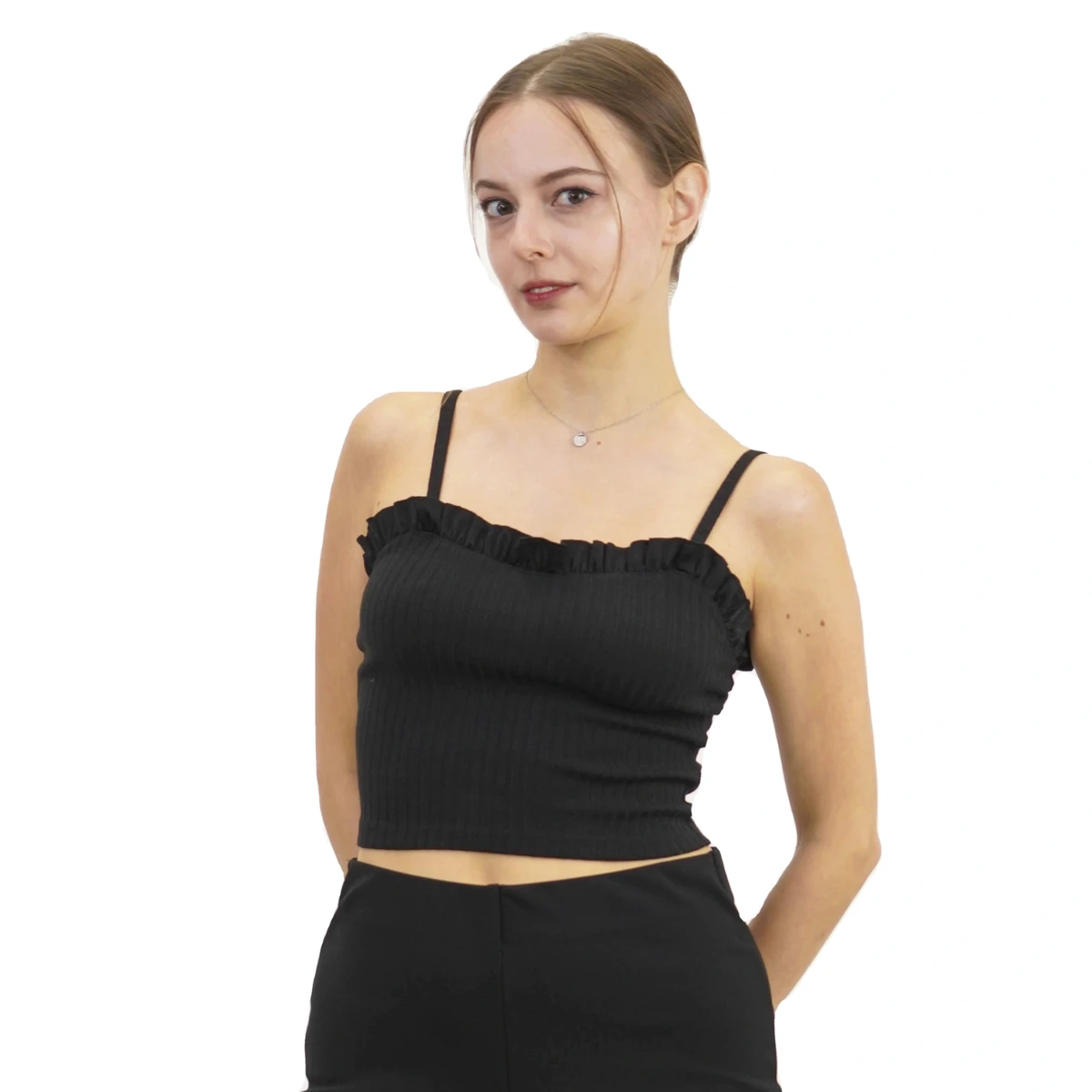 High Quality Women Lace Embroidery Sports Bra Seamless Camisole Crop Top Adjustable Strap Cotton
