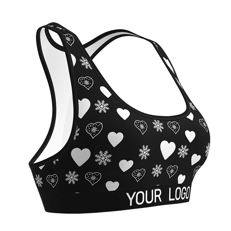 Wholesale Custom Adjustable Women Seamless Sports Bra Solid Color Floral Quick Dry Shockproof Yoga Gym Bra