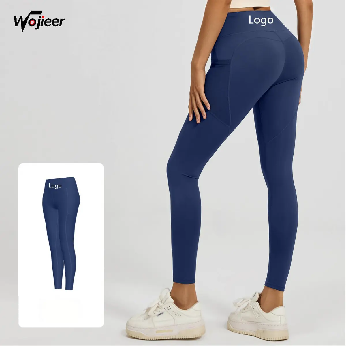 Women's Mesh Side Pocket Yoga Pants High Waist Tummy Control Slim Fit Running Workout Leggings Lightweight