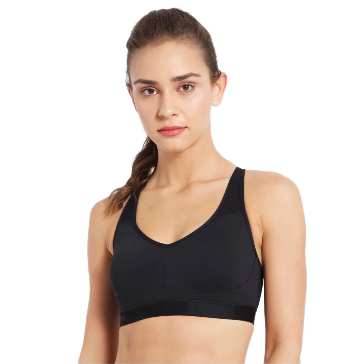 Customizable Plus Size Women's High Support Breathable Yoga Sports Bra Front Y-line Straps U-NECK Plaid Quick Dry Active Wear