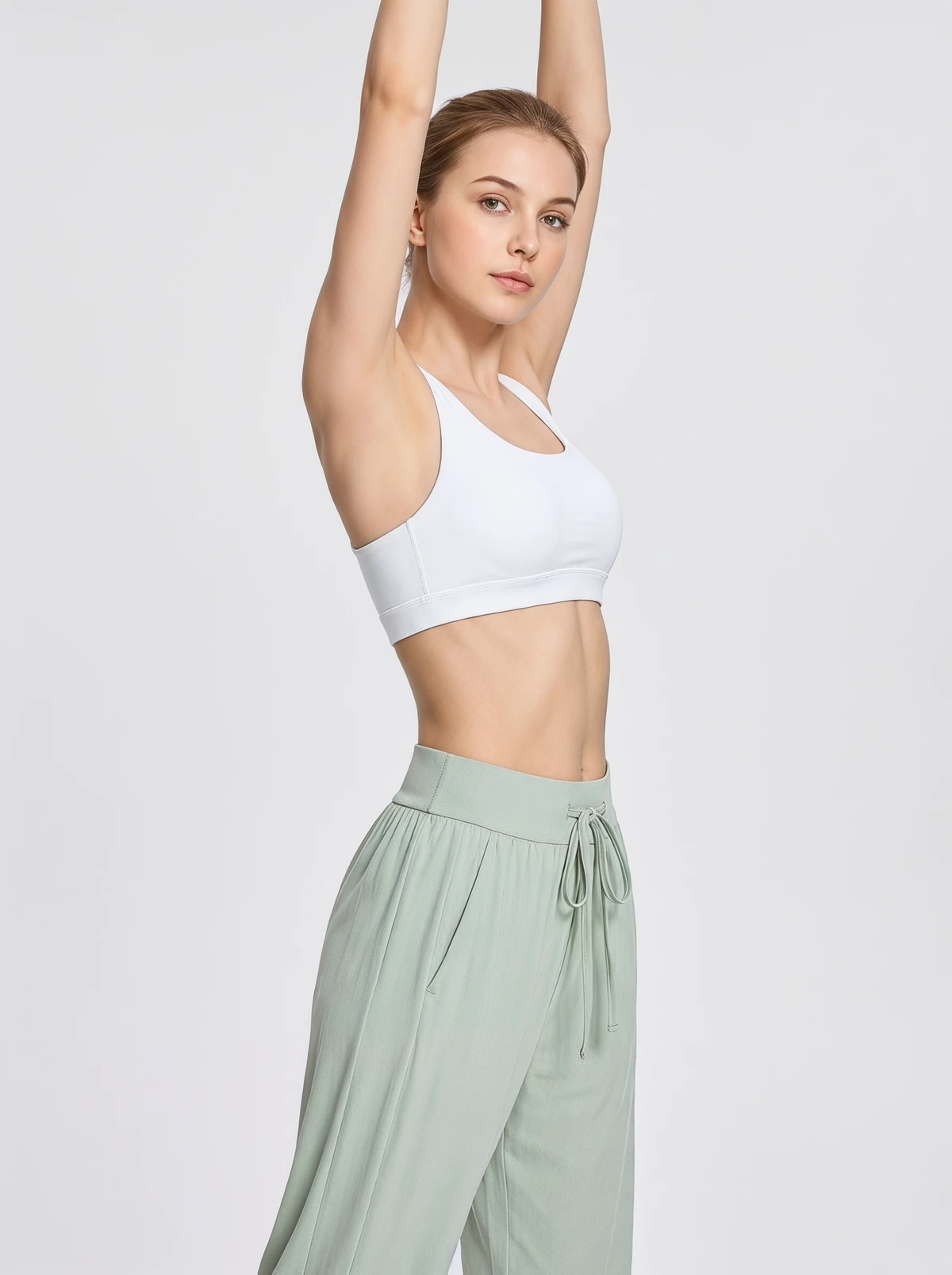 Women's high waisted yoga sweatpants with pockets, nylon high elasticity fitness fast drying jogging pants can be customized
