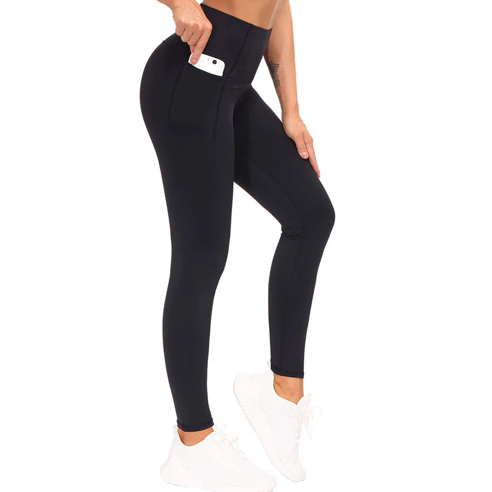 Low MOQ Mid Waist Solid Color Leggings Women High Quality Breathable Eco-Friendly Customizable Fitness Wear Pants Elastic Waist