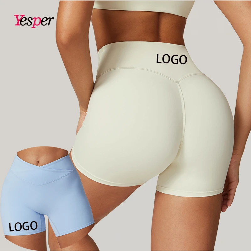 Women's Workout Gym For Impact Yoga Biker Shorts Elastic Waist Solid Hidden Scrunch Butt Lifting Running Shorts Leggings