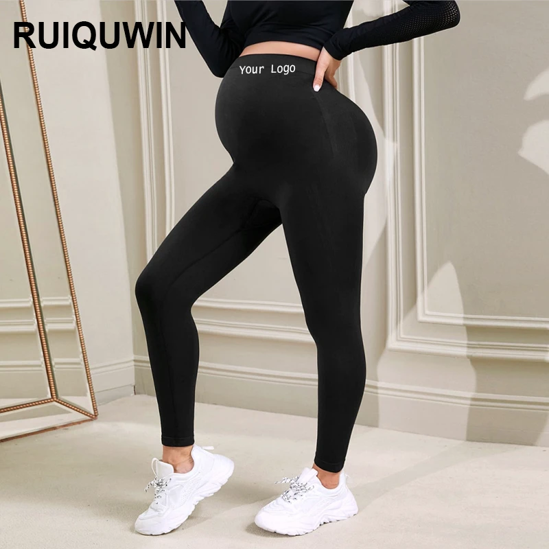 RUIQUWIN Pregnant Women's High Waist Tummy Control Yoga Leggings Custom Quick Dry Maternity Gym Fitness Sports Pants