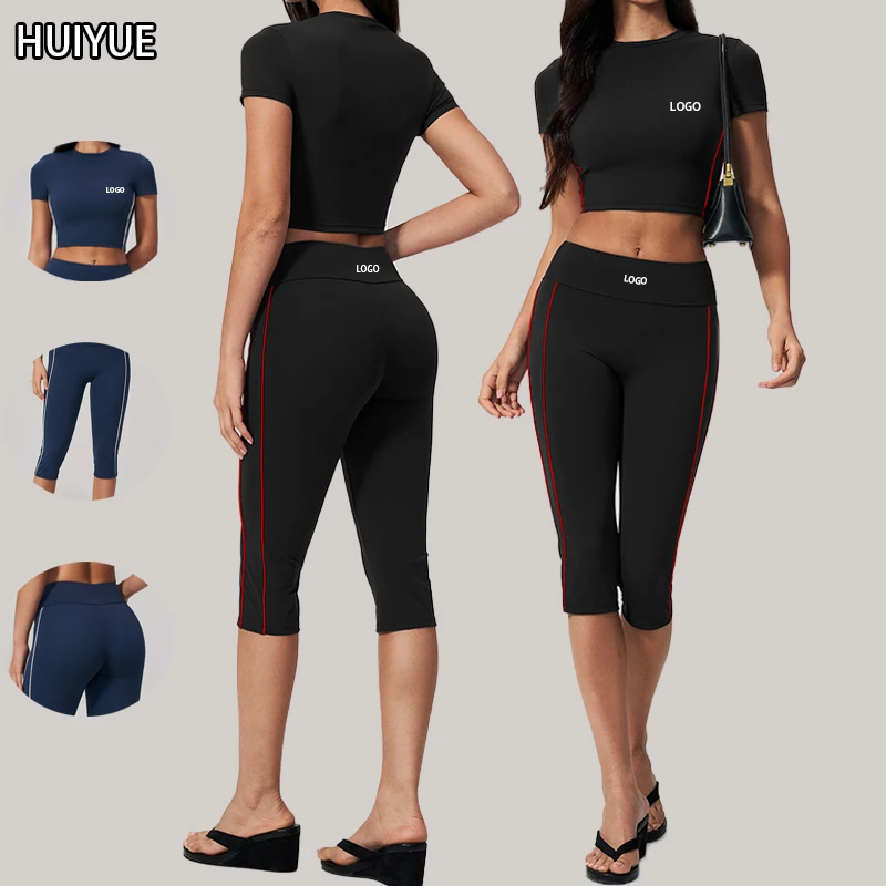 Women's Sustainable Yoga 2-Piece Set High Elastic Breathable Polyester/Nylon Sportswear Quick-Dry Shockproof Elastic Waist for