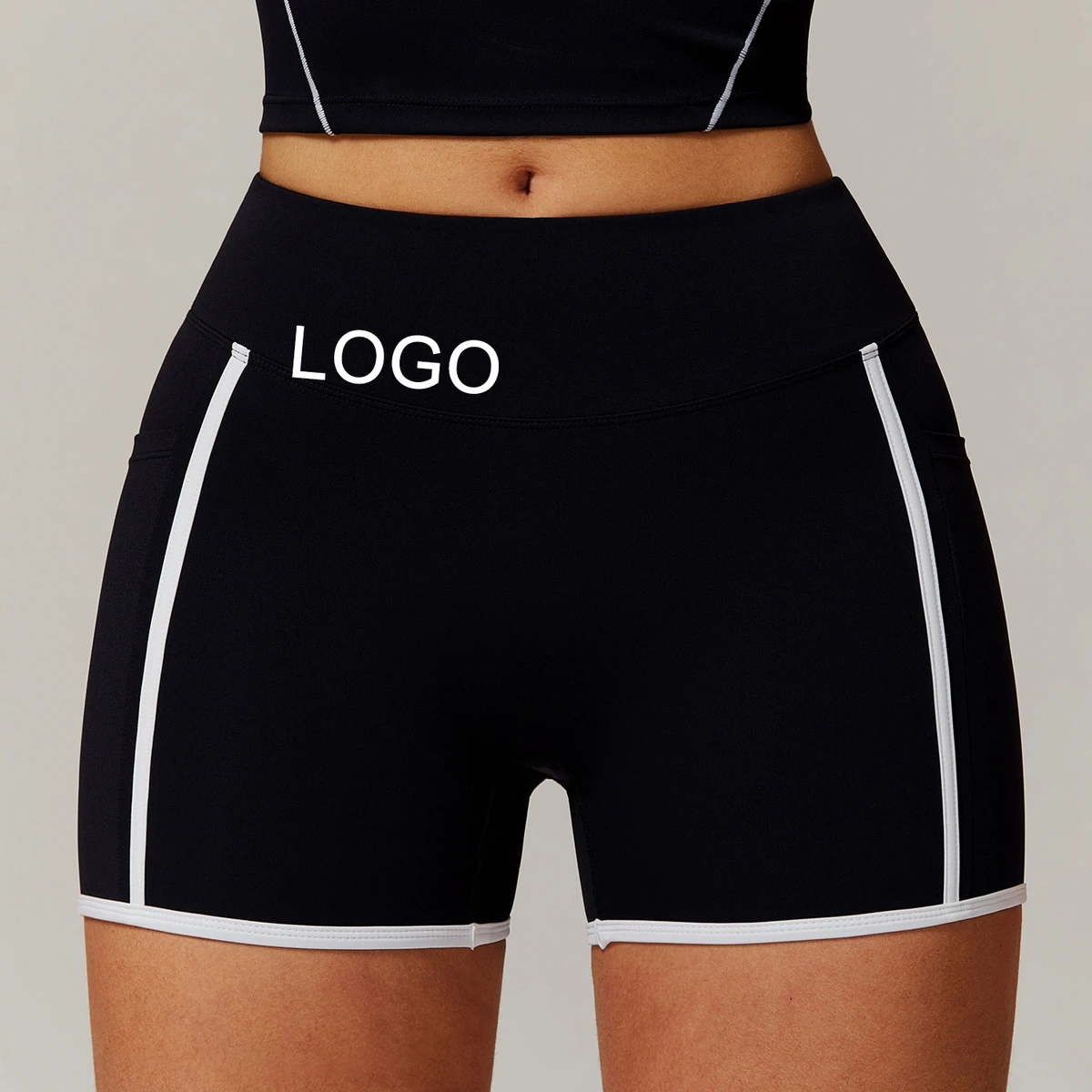 New Fashion Breathable Quick Dry High Waist Gym Womens Yoga Shorts Running Fitness Sportwear With Pocket