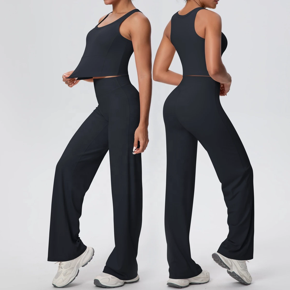 High Quality 2 Piece Fitness Clothing Women Yoga Wear Set High Elastic Running Sports Gym Fitness Set