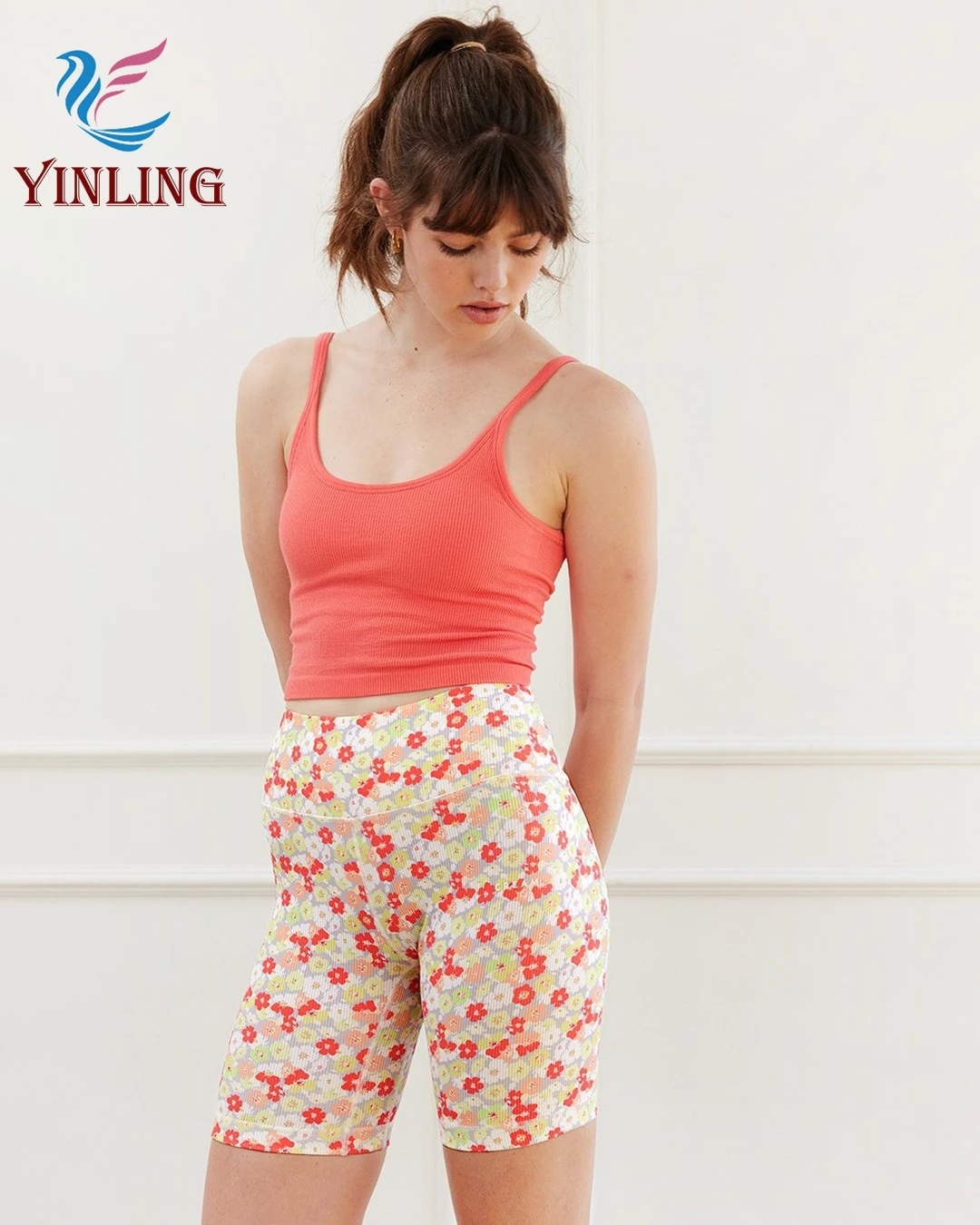 Seamless Yoga Set Gym Fitness Clothing Women Yoga Suit Sportswear Female Workout Sport Print Short Training Short Tights