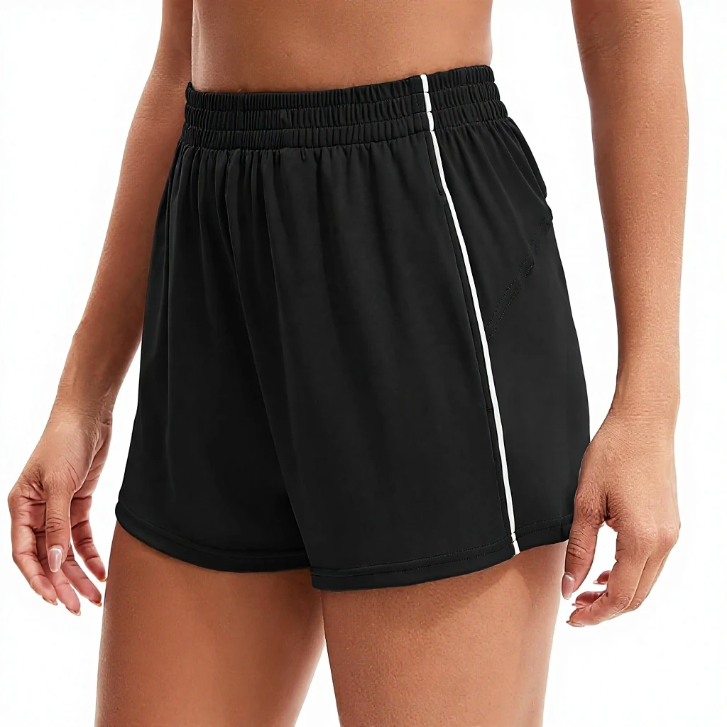 MathCat Womens Sporty Workout Shorts Elastic High Waist Athletic Shorts Pockets Stretchy Active Running Sports 83% Polyester 17%