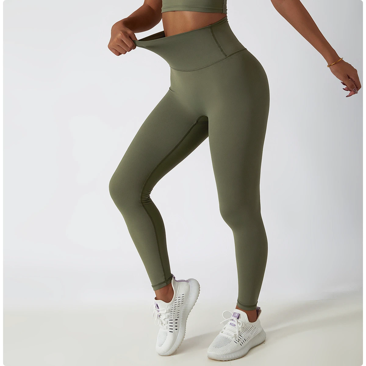 High-Waist Slimming Yoga Pants Women Breathable Fitness Workout Tight Leggings Quick Dry Spandex Material Custom Solid Print