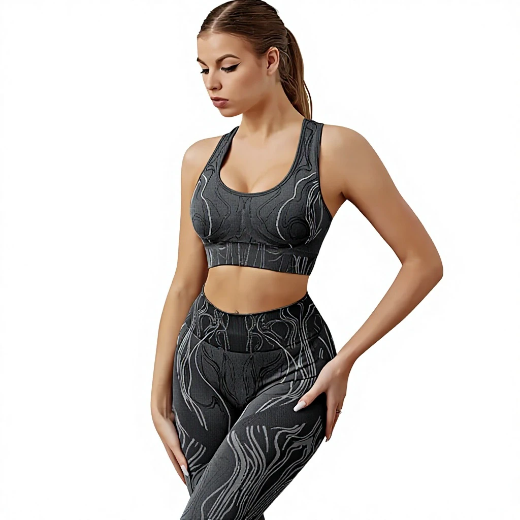 Custom Printed Washed Reversible High Support Women's Workout Sports Bra Seamless Gym Top Simple Four-Way Stretch Plus Size