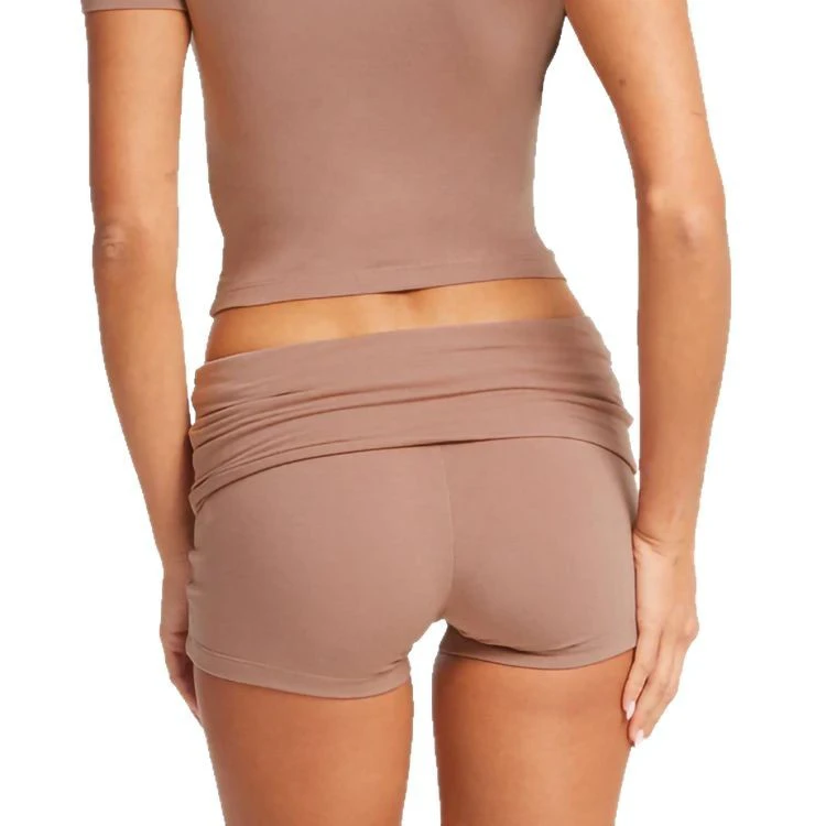 2026 Hot Sale Women Fold-over High Waist Shorts Yoga Biker Sport Workout Nude Feel Shorts Breathable Fitness Yoga Leggings