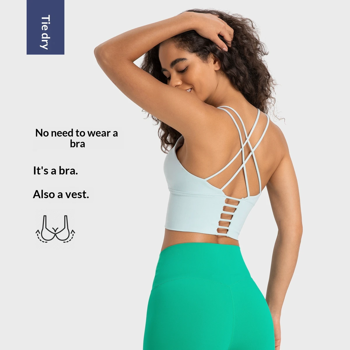 New Style Beautiful Backless High Support Breathable Women's Sports Bra Fitness Yoga Thin Strappy Vest Top Summer D19095