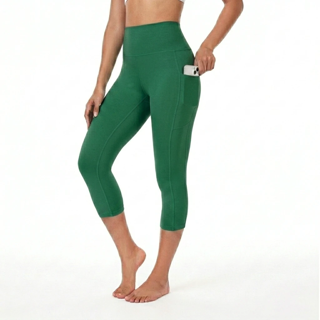 Women Yoga Pocket Leggings Stretch Fitness Activewear Pants Women High Waist Leggings with Side Pockets Athletic Wear