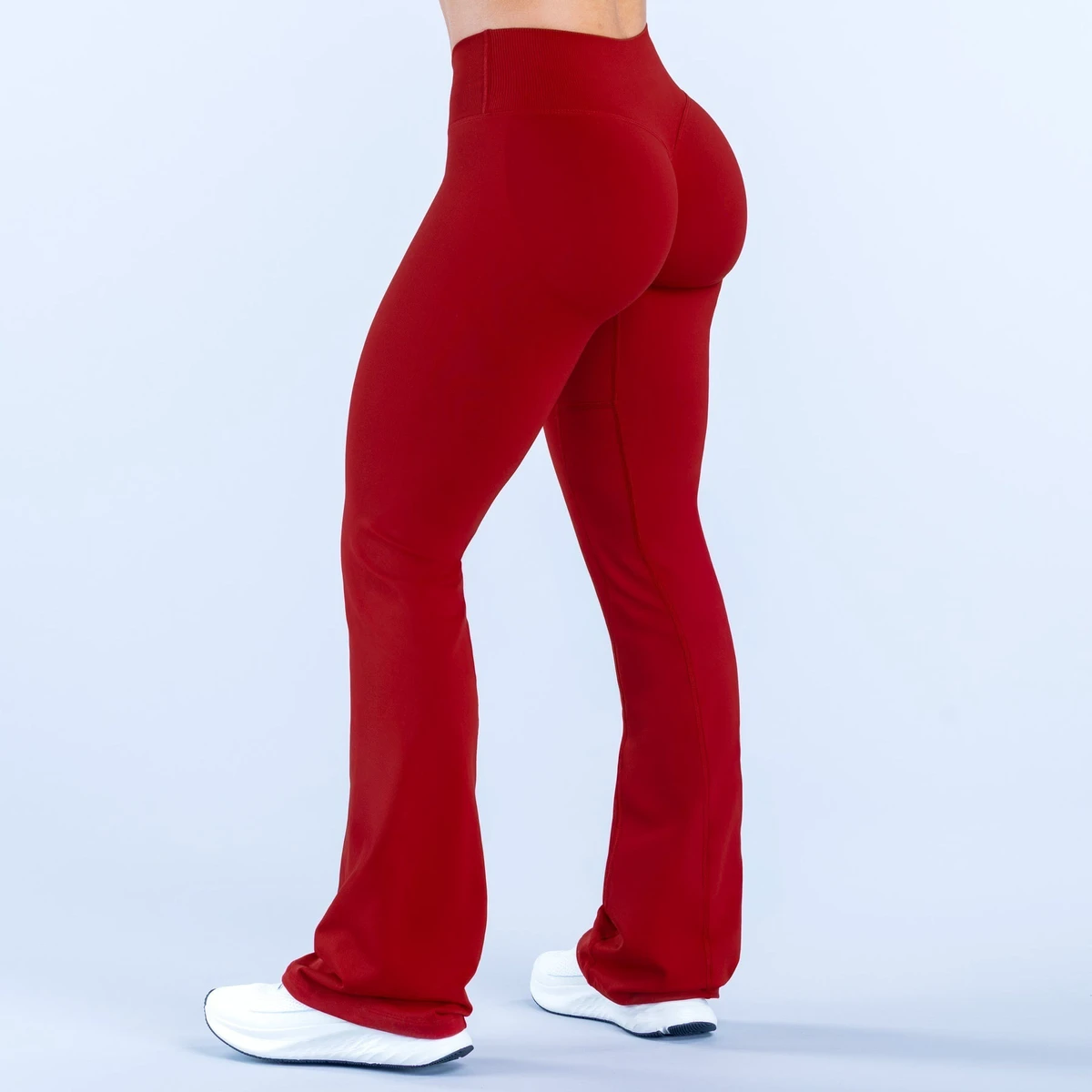V-Cross Fitness Flare Pants Solid Knee-Length Lifting Buttocks Cross Waist Yoga Sport Leggings Gym Outdoor Acticewear Workout