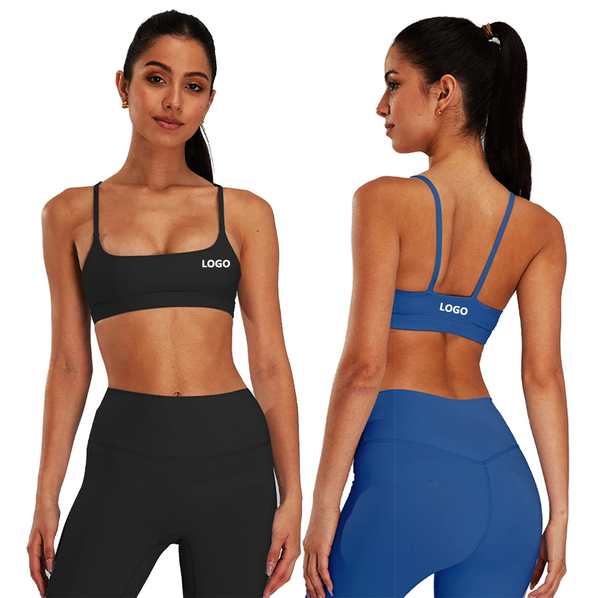 Custom logo New Arrival Women's Solid Yoga Bra Lightweight Active Wear Backless Sports Fitness Workout Push Gym Bra