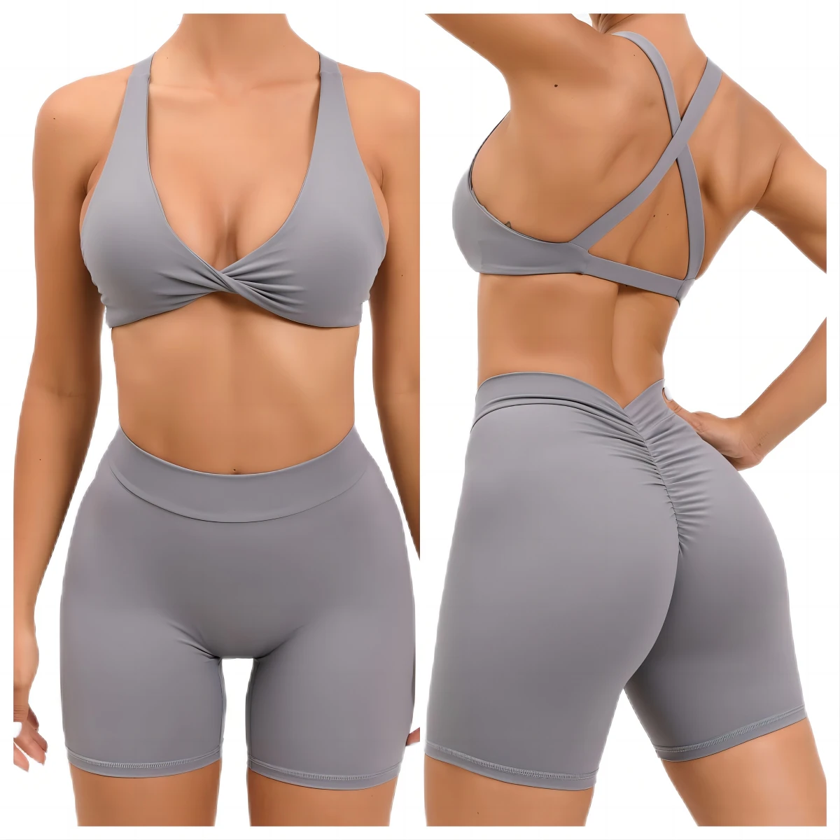 Cross Band Sexy Yoga Set Beauty Back Bra High Waist Hip Lift Yoga Shorts Sports Yoga Suit Fitness Quick Dry Exercise Suits