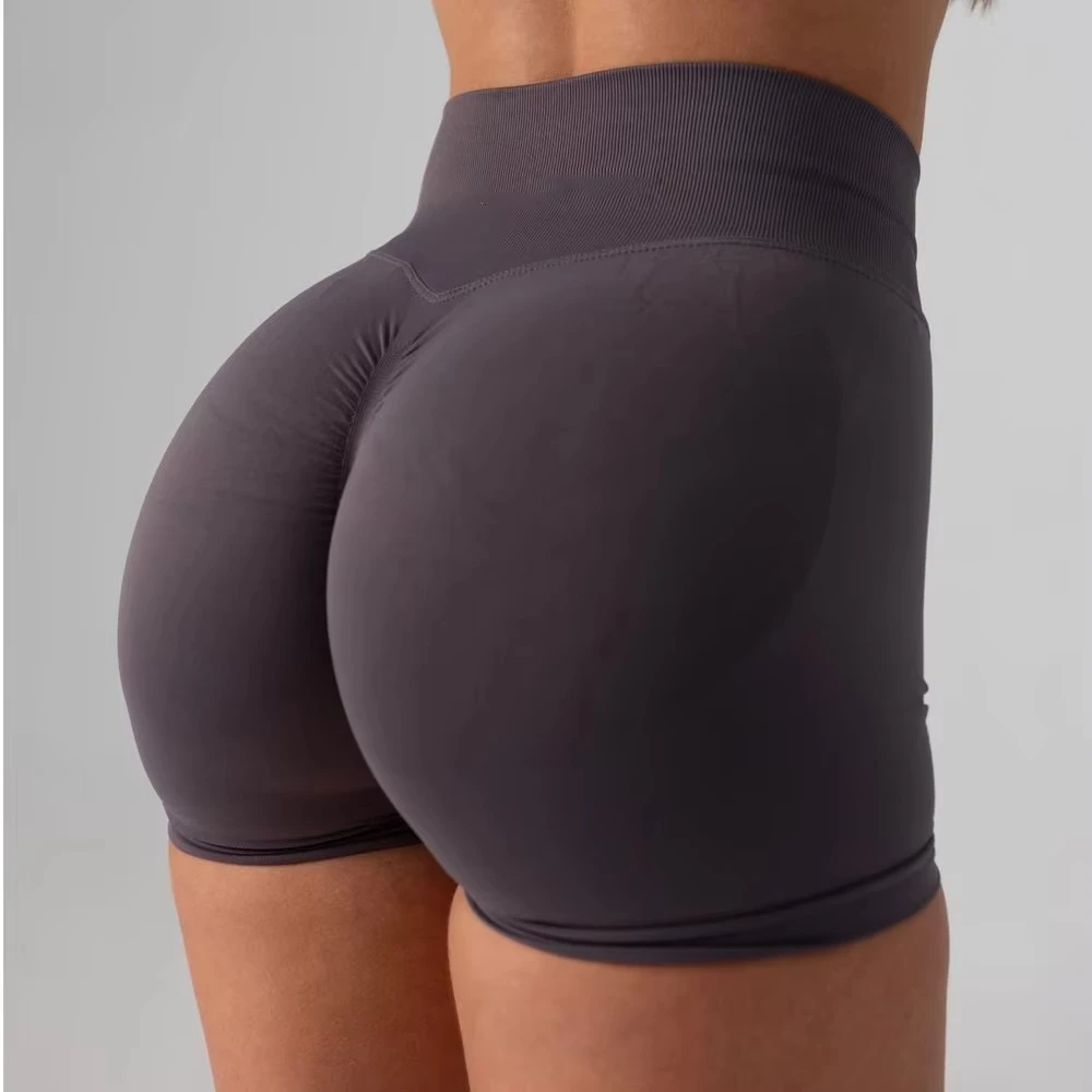 Solid Color Soft Women Fitness Sports Yoga Short Leggings Comprehensive Training Jog High Waist Short Shorts
