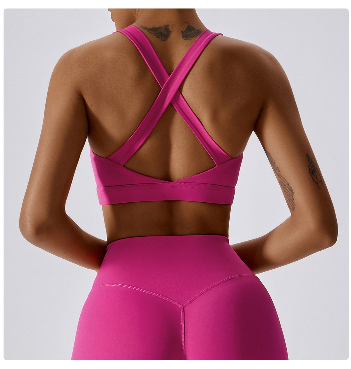 Cross Straps Women Sports Wear Pilates Bra Padded Push up Shockproof Sujetadores Yoga Gym Underwear High Intensity Sportsbra
