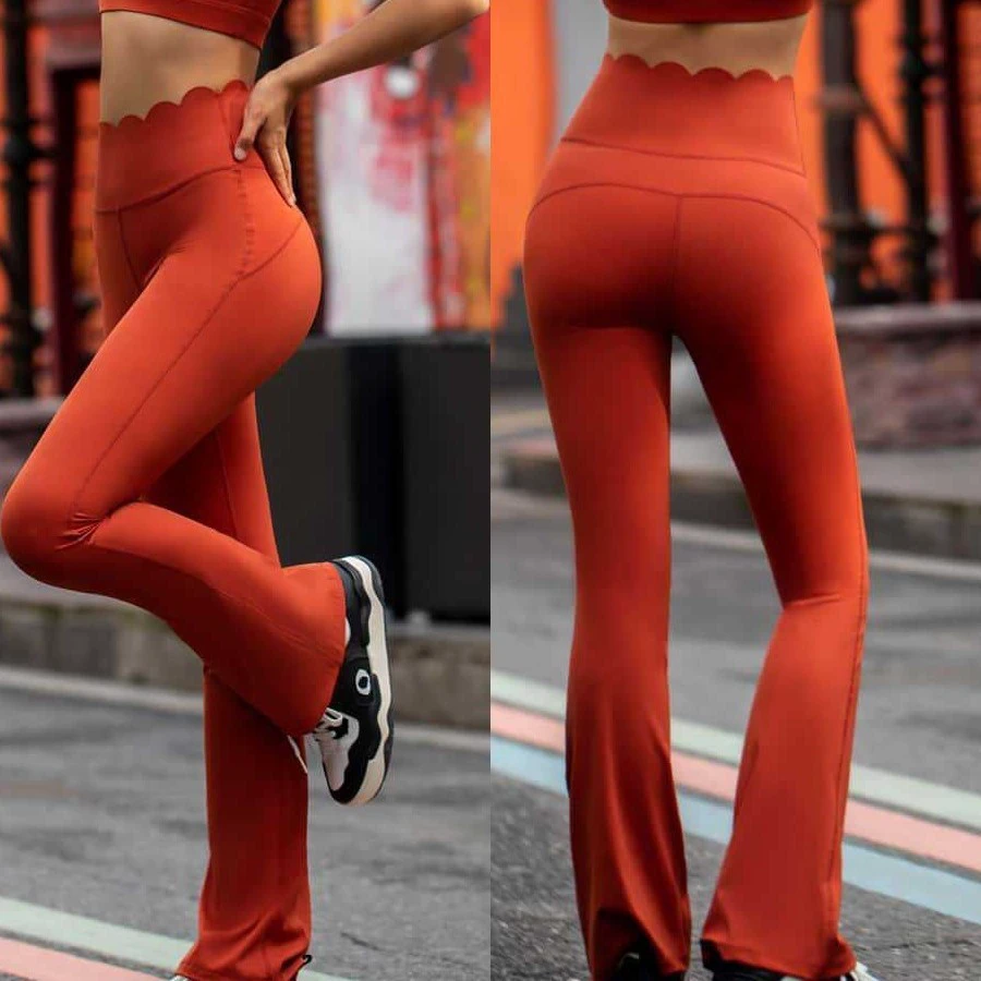 High-End Nude-Look Sports Fitness Yoga Pants High-Waisted Butt-Lifting Womens Cloudy-Feel Breathable Comfortable Flared XS