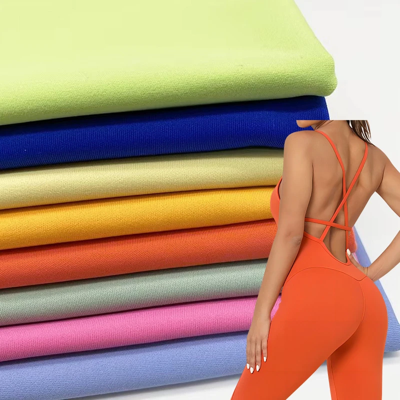 High Quality Elastic Wicking Double Faced Polyamide Spandex Knitted 4way Stretch Fabric for Yoga Gym Wear Tights Underwear