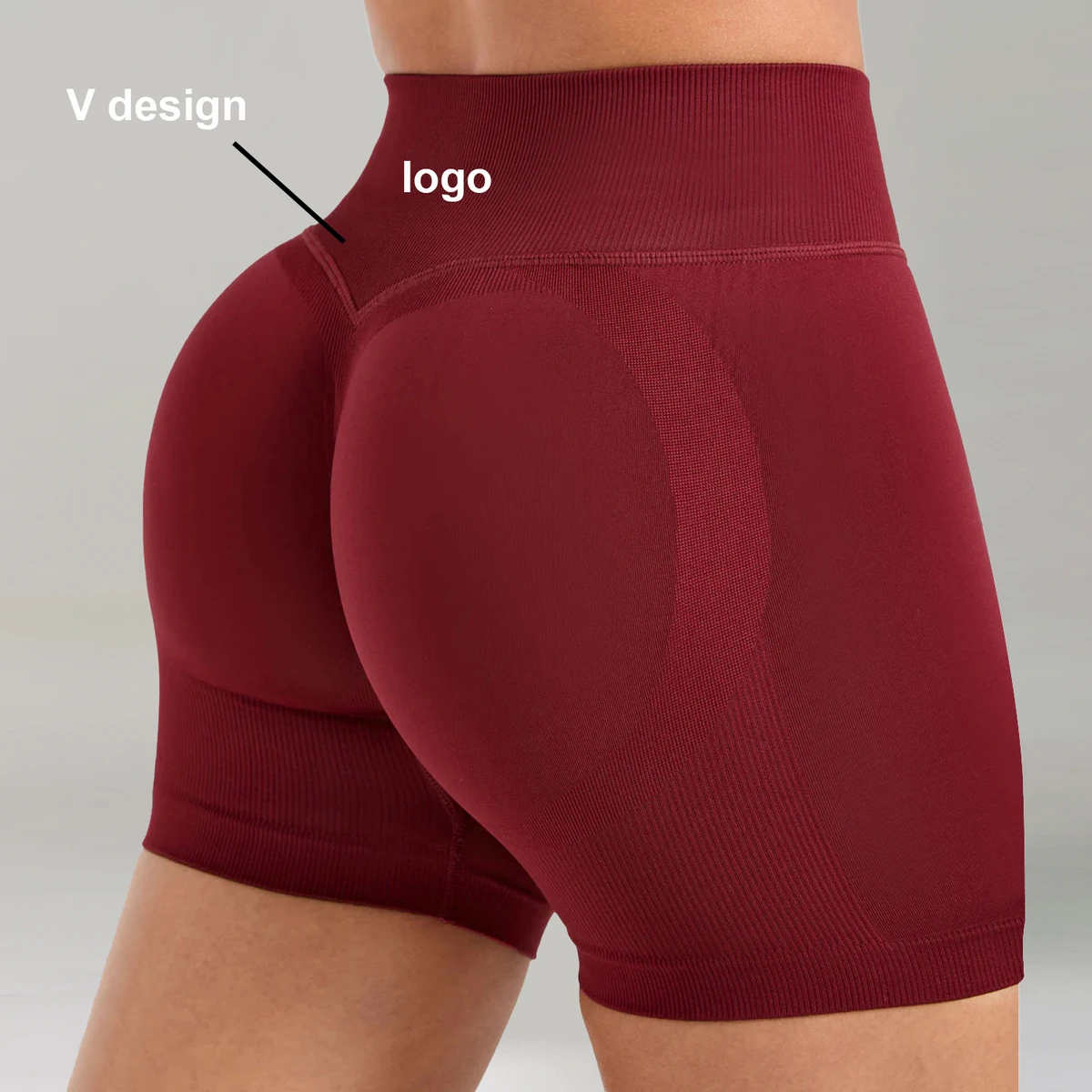 Women Sportswear Seamless Yoga Shorts Tummy Control Athletic Wear High Waist Scrunch Booty Biker Shorts 4 Way Stretch Gym Shorts