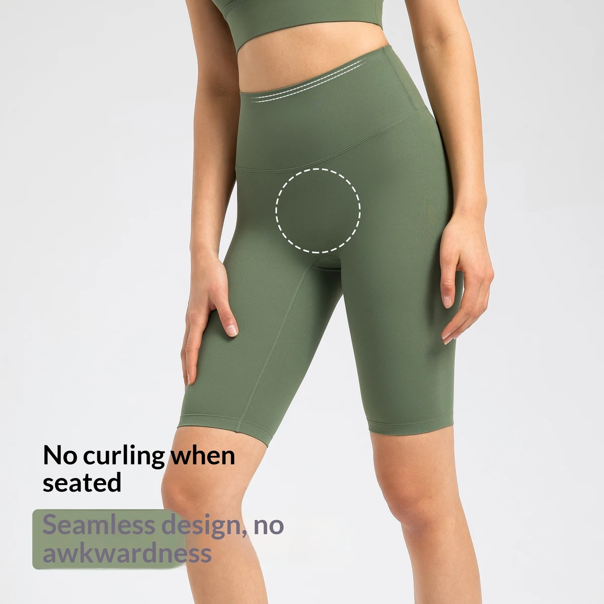 Spring Summer Solid Tummy Control No T-line Tight Cropped Nude-feel Yoga Pants Peach Butt Fitness Pocket High Waist Sports