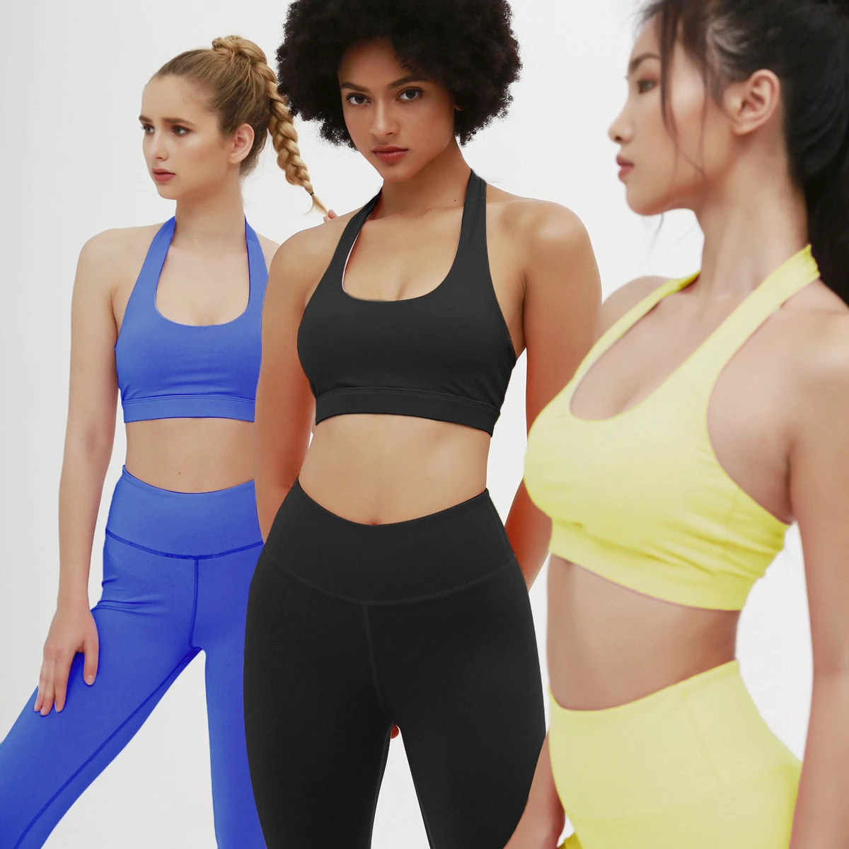 2026 U Neck Halter Sports Bra & High Waist Yoga Leggings 2 Piece Set Quick Dry Breathable Fitness Workout Suit Dropshipping